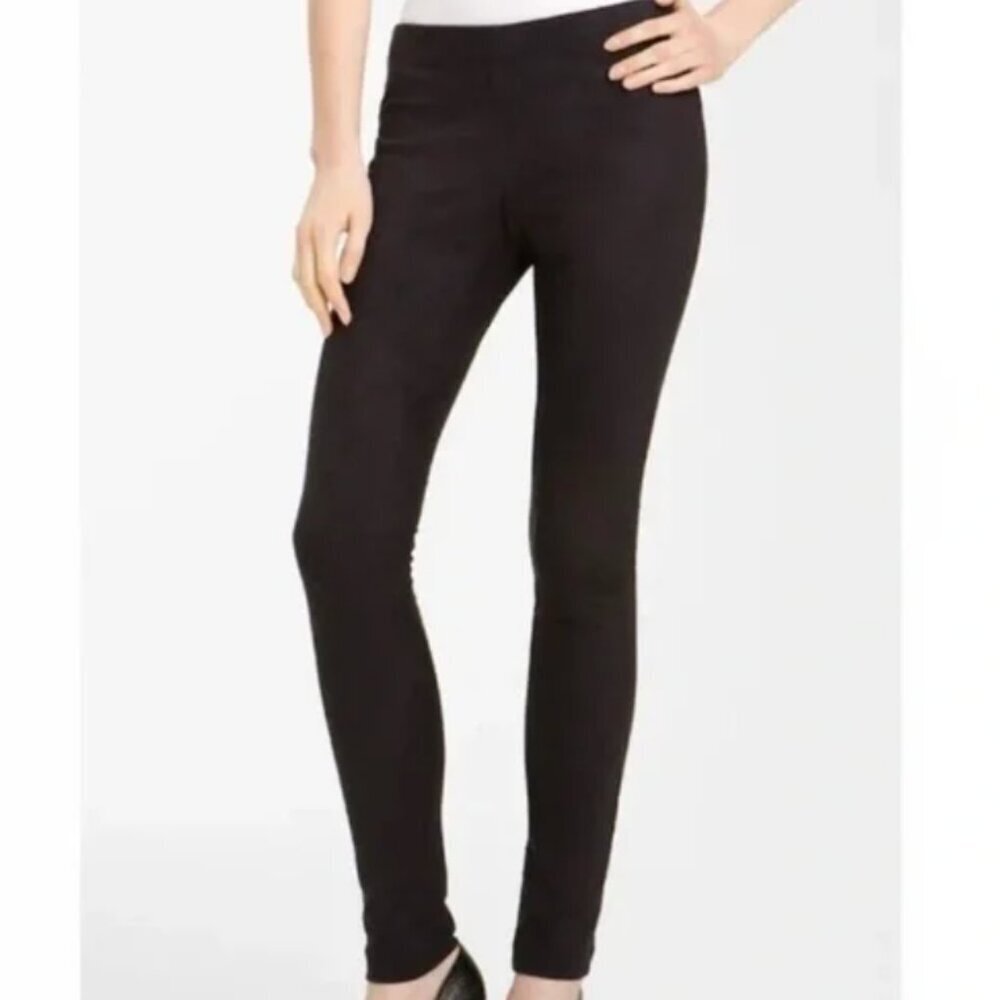 Alice + Olivia Black Faux Suede Stretchy Leggings Pants Size 8